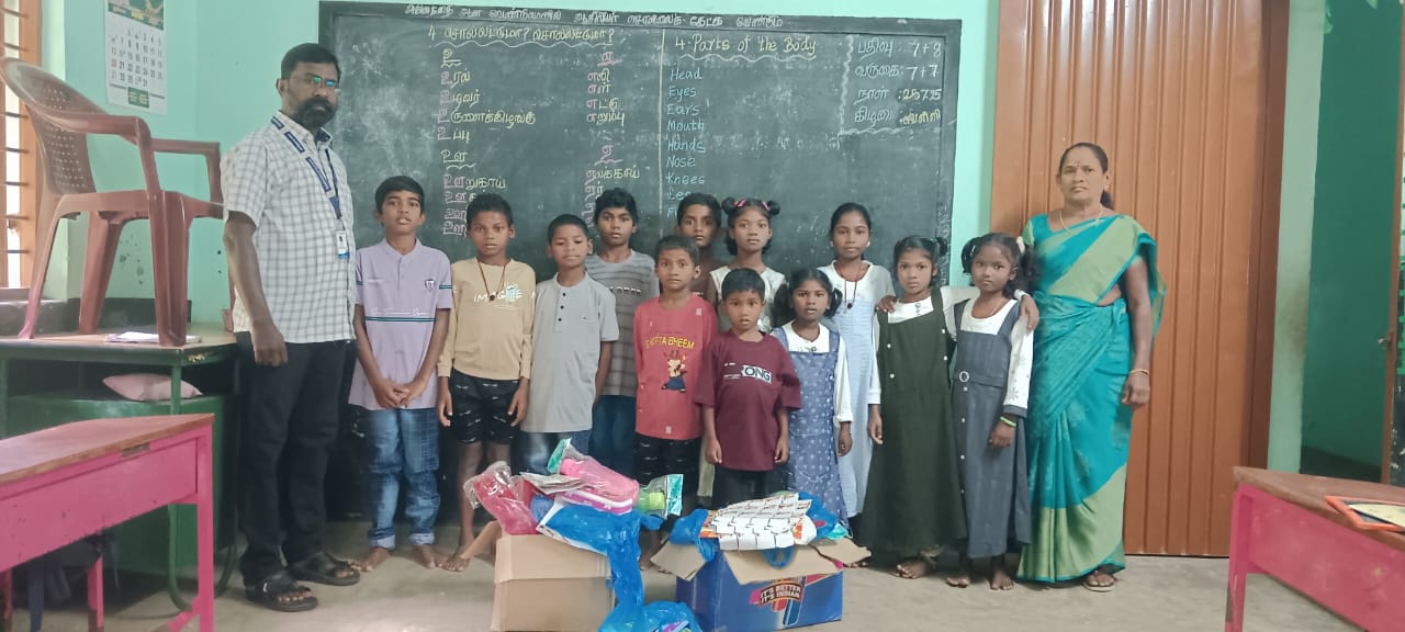 STUDY MATERIALS DISTRIBUTED FOR TRIBAL SCHOOL @ KANNAKARAI